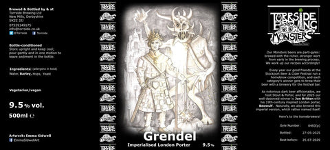 Torrside Monsters 'Grendel' Imperial London Porter 9.5% 500ml