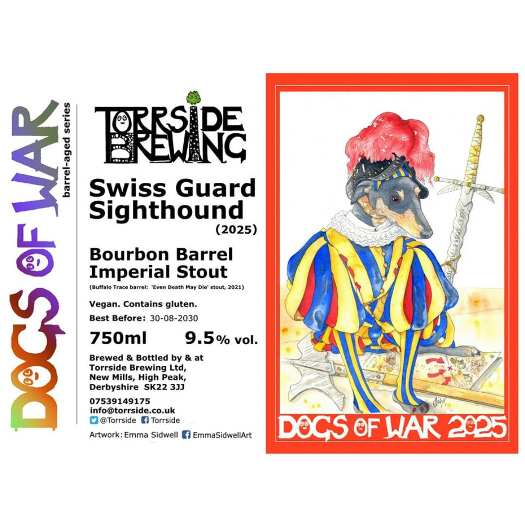 Torrside Dogs Of War 'Swiss Guard Sighthound' 2025 Bourbon Barrel Imperial Stout 10% 75cl