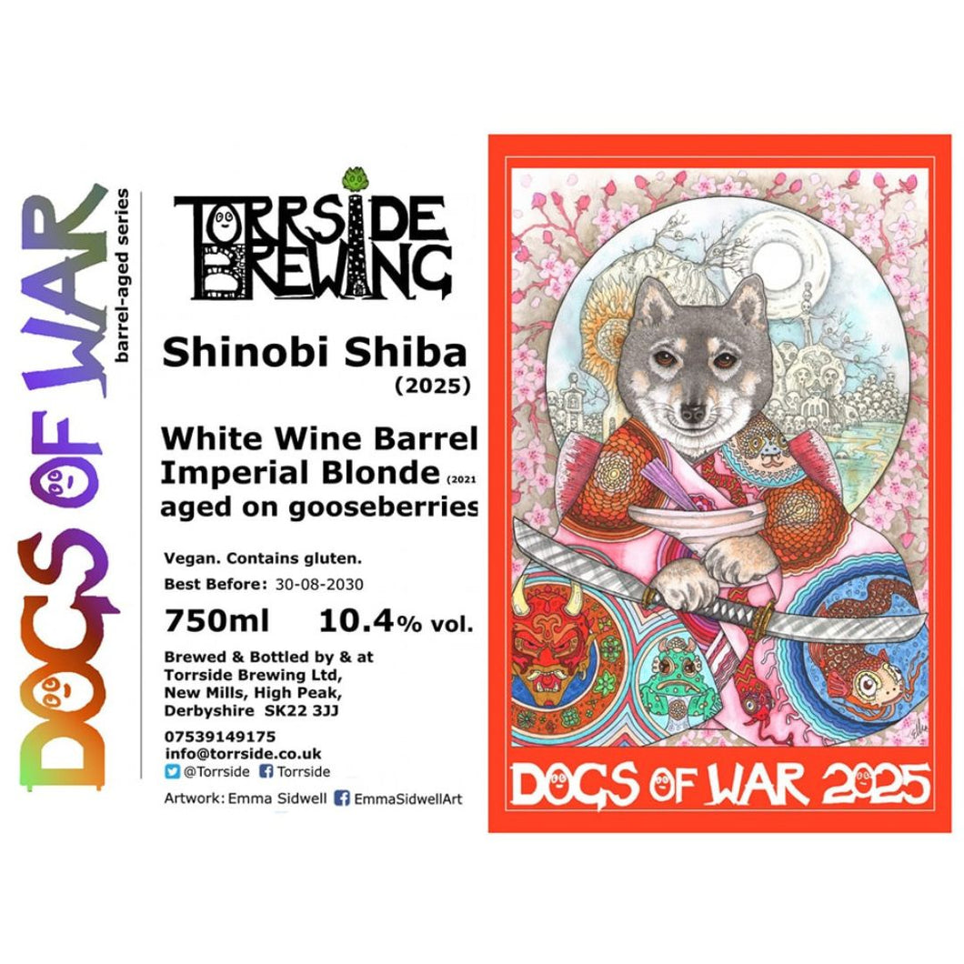 Torrside Dogs Of War 'Shinobi Shiba' White Wine Barrel Imperial Blonde on Gooseberries 10.4% 75cl