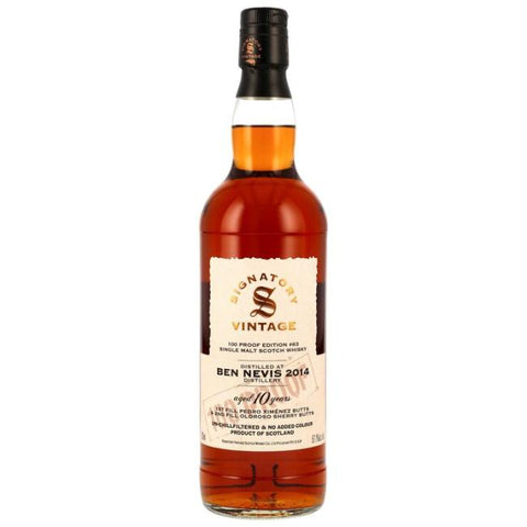 Ben Nevis 2014 10yo Signatory Vintage 100 Proof 57.1% 70cl