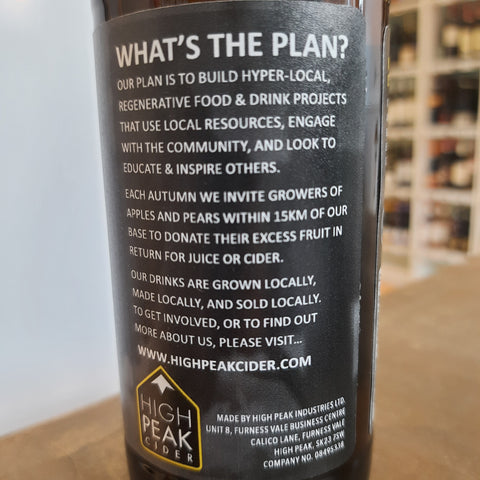 High Peak Cider "What's the Plan" Wild Ferment Dry Cider 5.9% 330ml