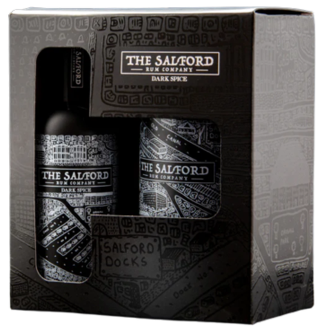 Salford Rum Dark Spiced Rum Gift Pack 40% 20cl