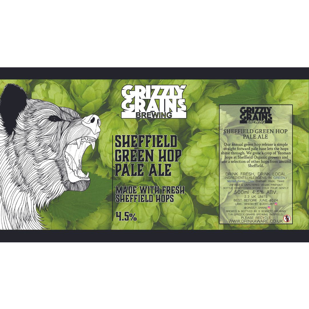 Grizzly Grains 'Sheffield Green Hop' Pale Ale 4.5% 500ml