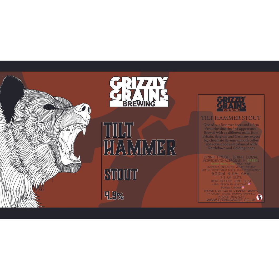 Grizzly Grains 'Tilt Hammer' Stout 4.9% 500ml